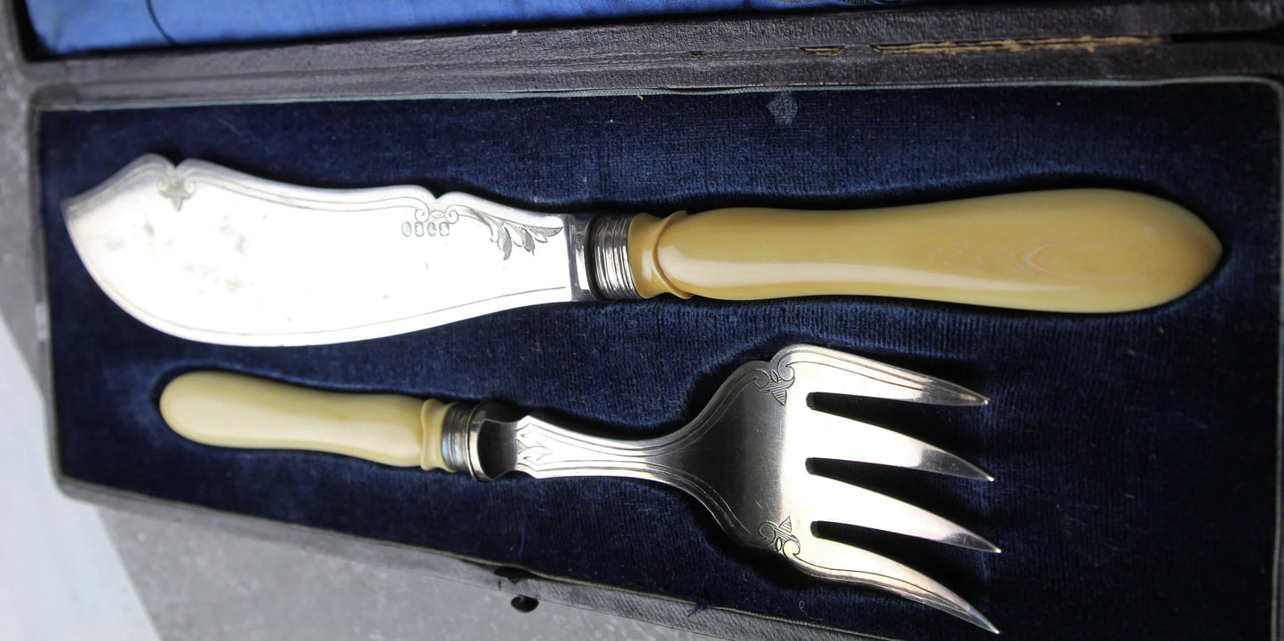 Antikes britisches Fisch-Vorlegebesteck