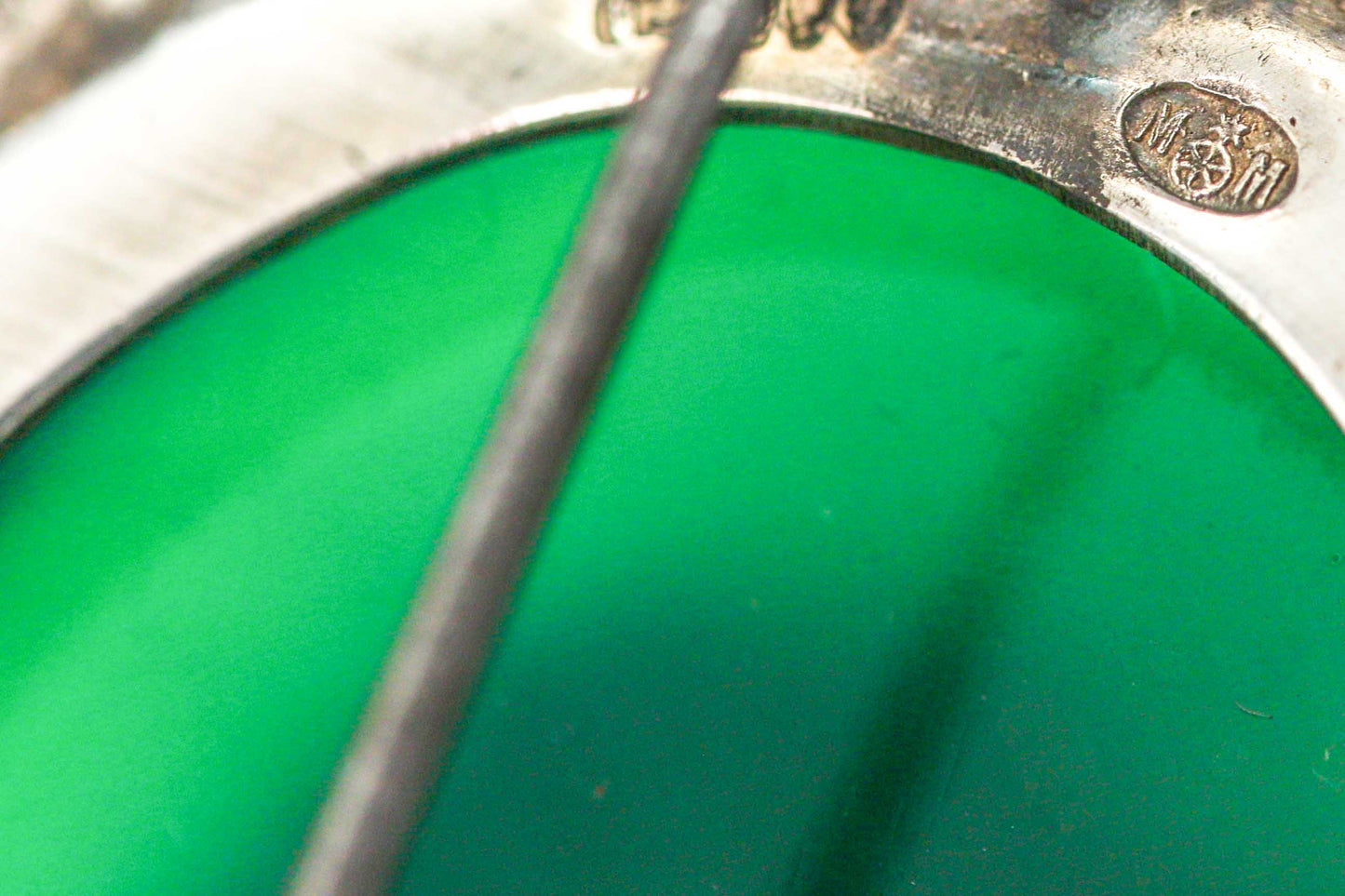 Antike Silberbrosche Manufaktur Martin Mayer – Grünachat-Cabochon