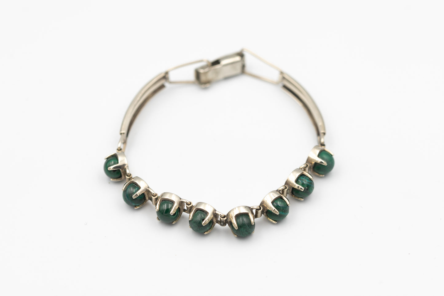 Malachit-Armreif in Vintage-Moderniststil