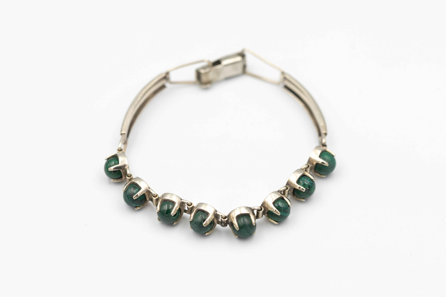 Malachit-Armreif in Vintage-Moderniststil