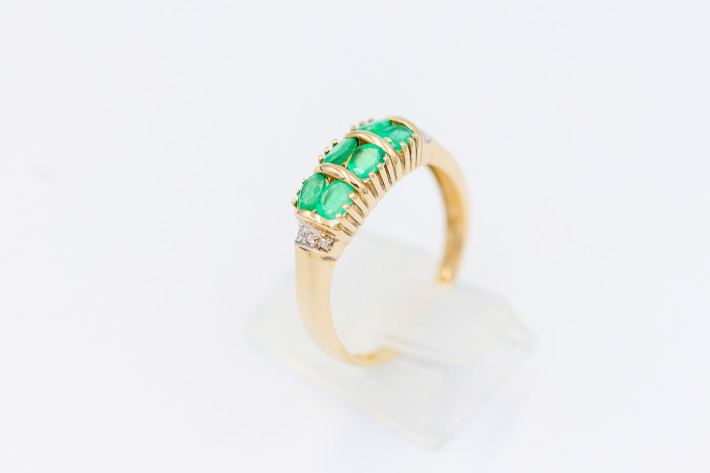 Smaragd-Goldring vintage, 9kt Gelbgold