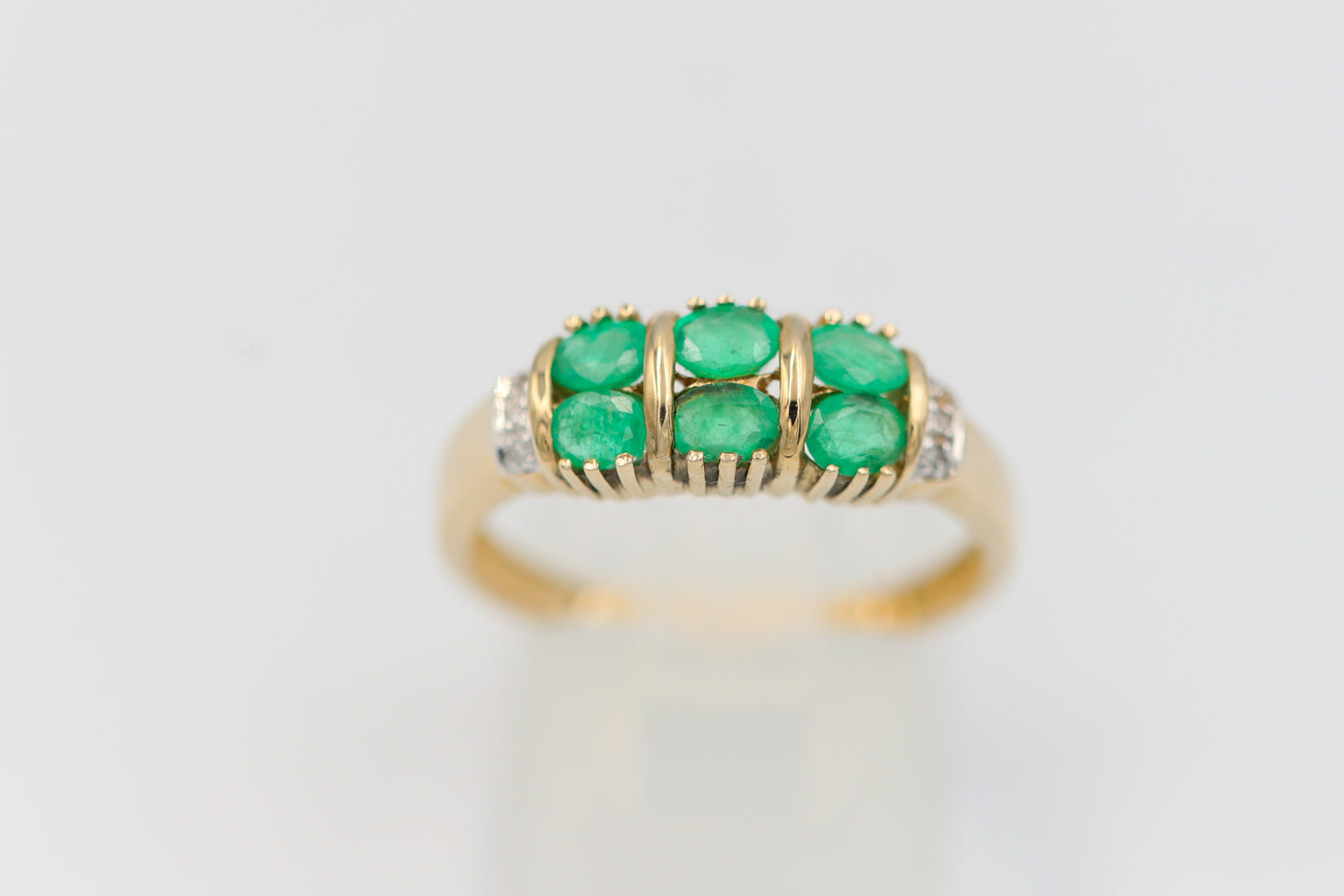 Smaragd-Goldring vintage, 9kt Gelbgold