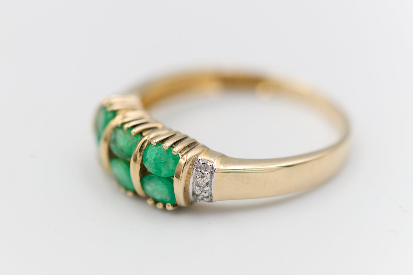 Smaragd-Goldring vintage, 9kt Gelbgold
