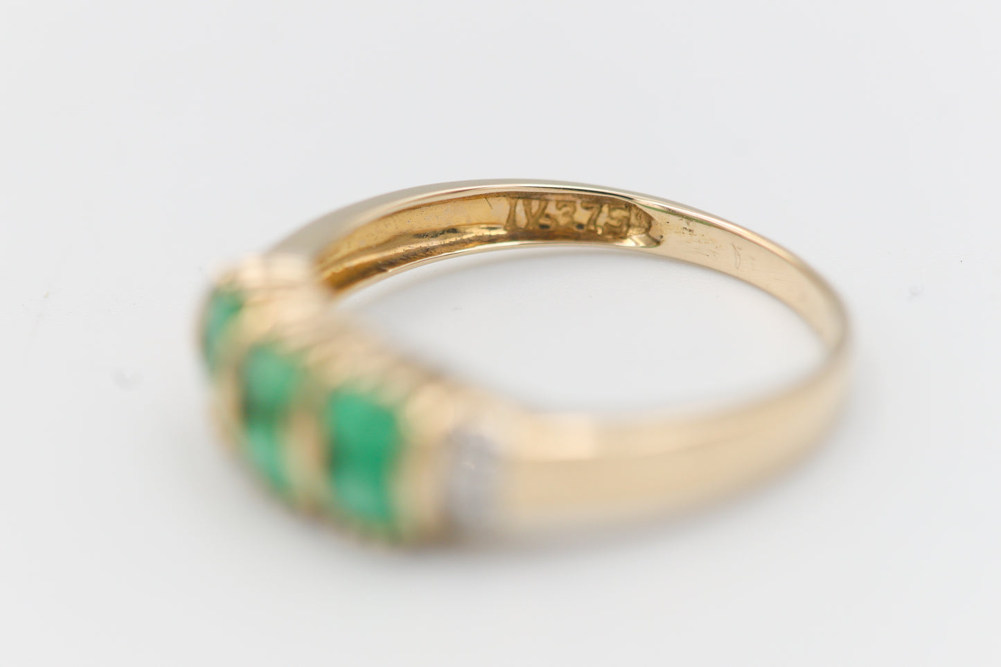 Smaragd-Goldring vintage, 9kt Gelbgold