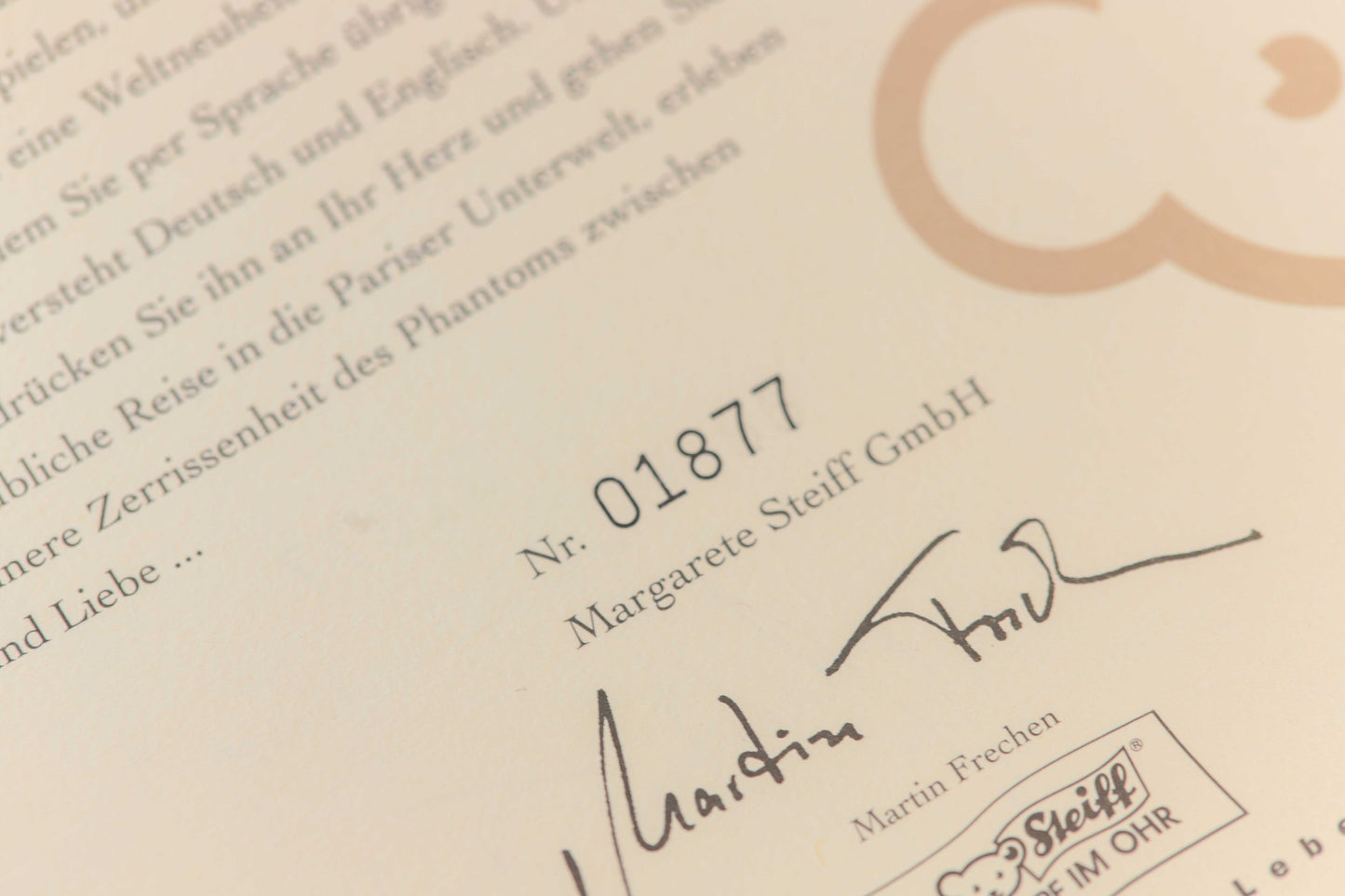 Steiff Teddy „Phantom der Oper“ mit Musik-Modul