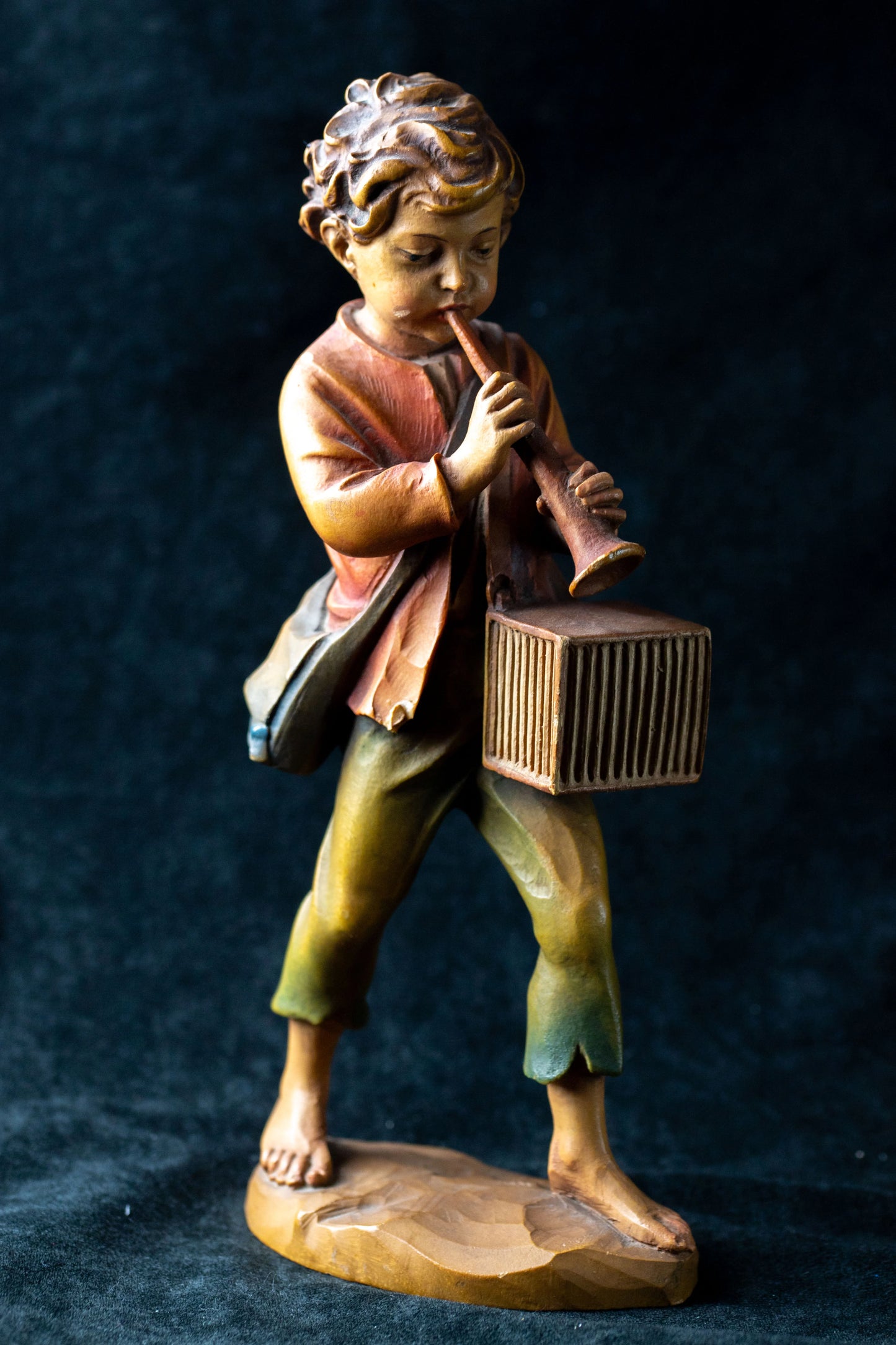 Holz-Skulptur Musikant von Albin Moroder