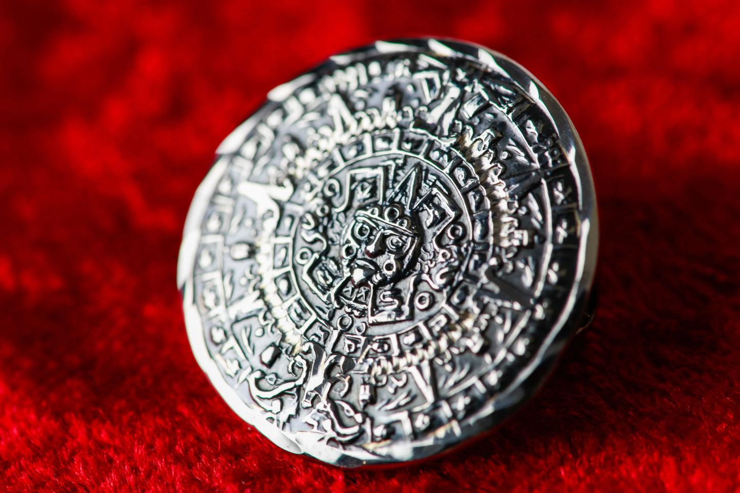Maya-Kalender Brosche/ Anhänger aus Mexico