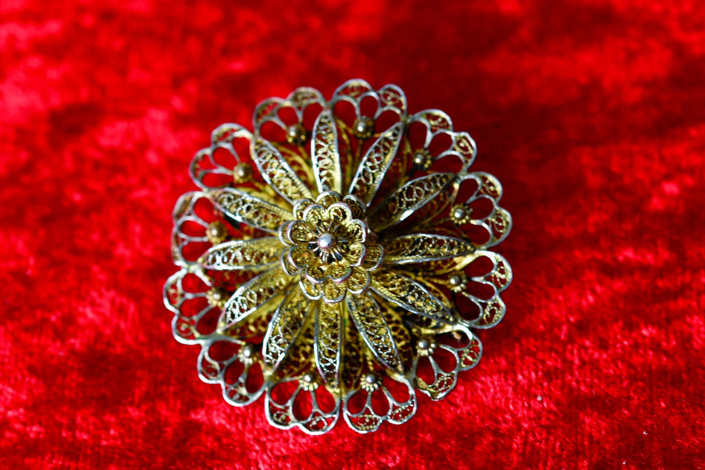 Feine Filigran-Schmuck Jugendstil-Brosche