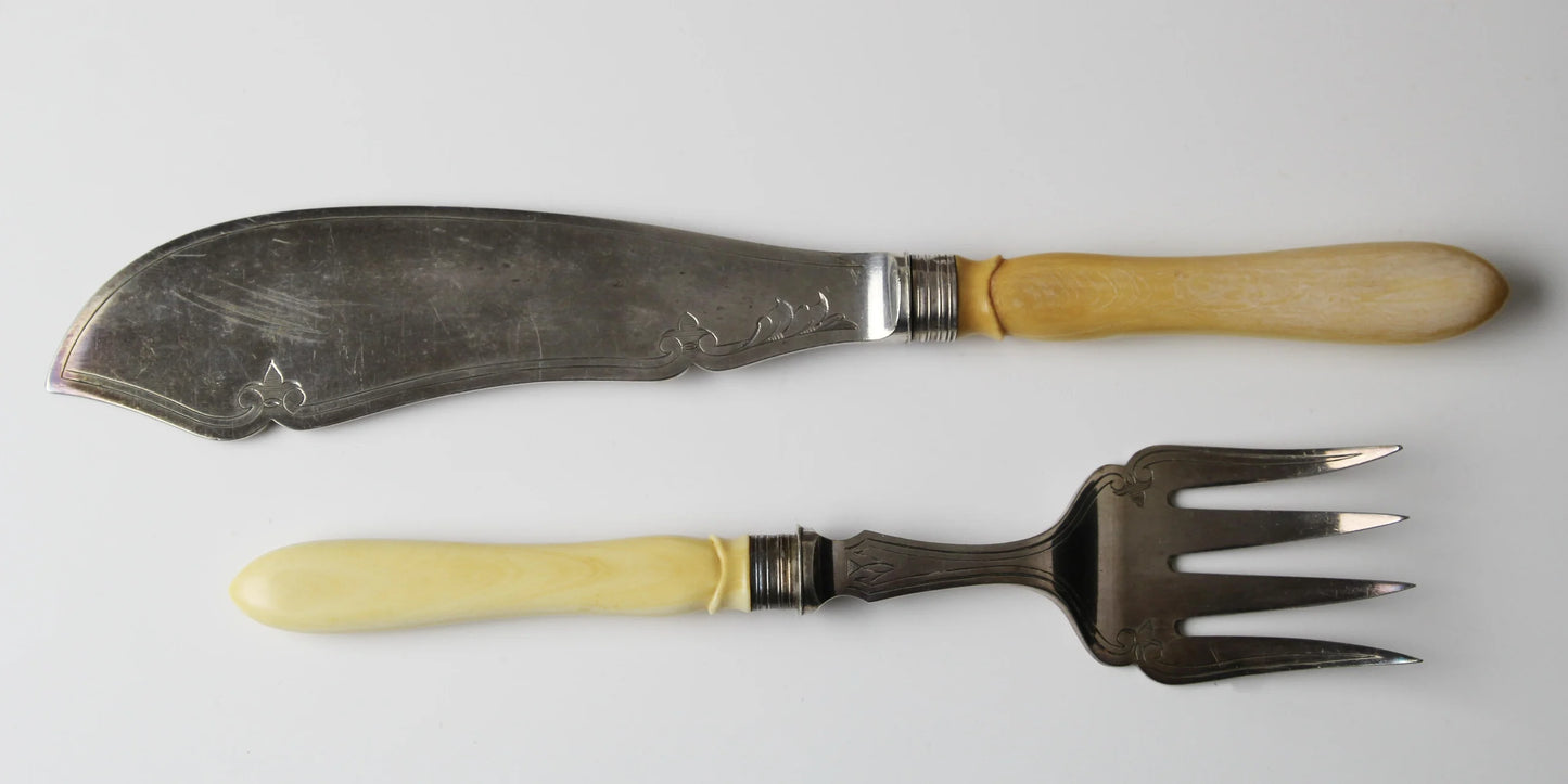 Antikes britisches Fisch-Vorlegebesteck