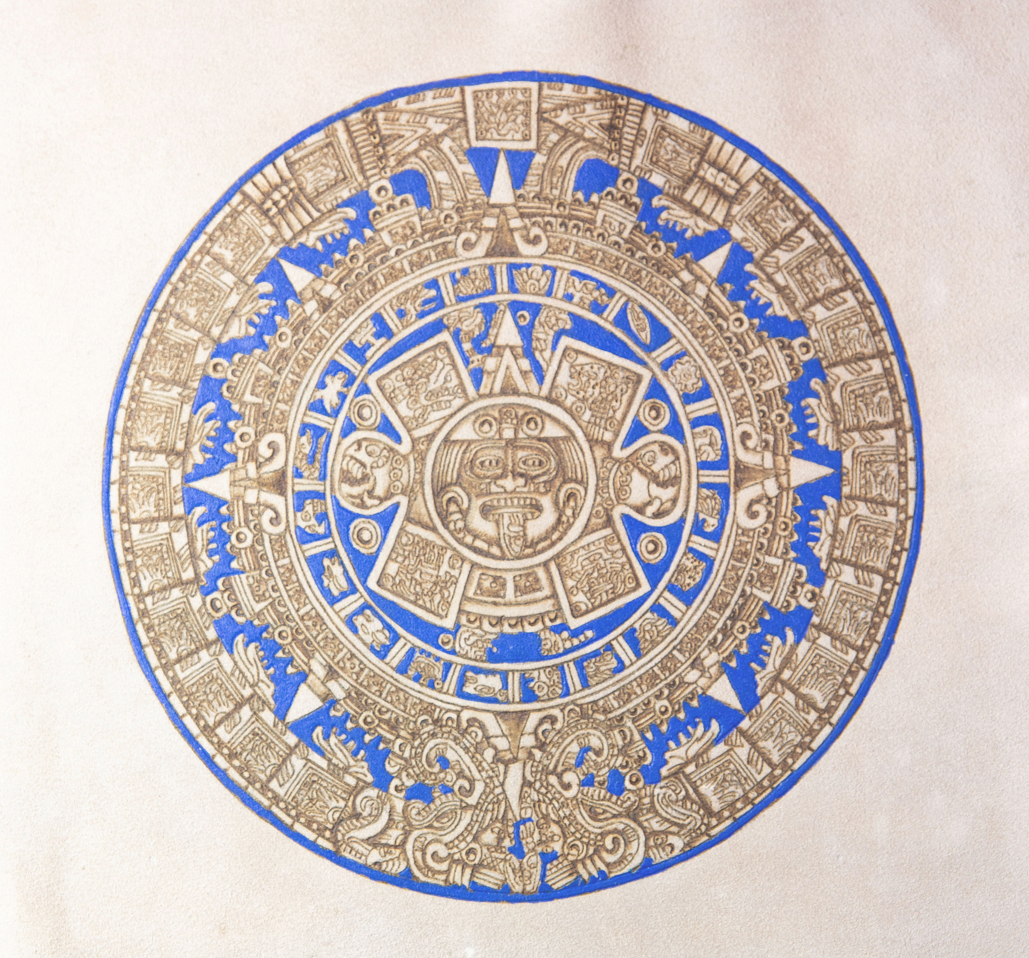 Azteken-Kalender auf Wildleder