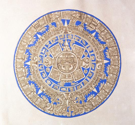 Azteken-Kalender auf Wildleder