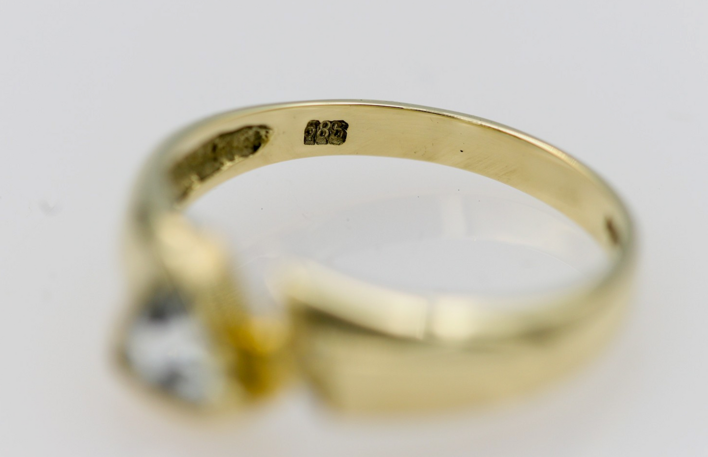 Diamant-Goldring Weißer Beryll