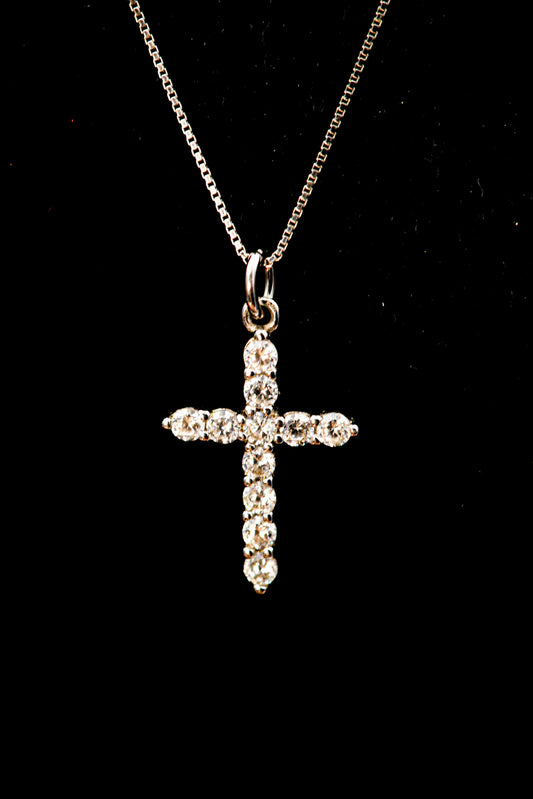 Kreuz an feiner Venezianerkette aus Sterlingsilber