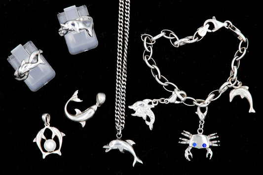Delfin-Schmucksammlung aus 925er Sterlingsilber