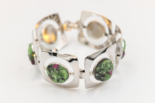 Sterlingsilber-Armband mit Rubin-Zoisit