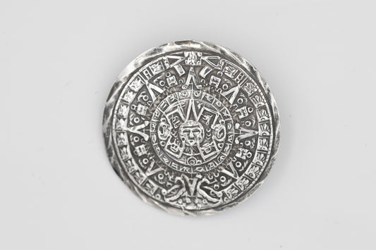 Azteken-Brosche in Silber aus Südamerika