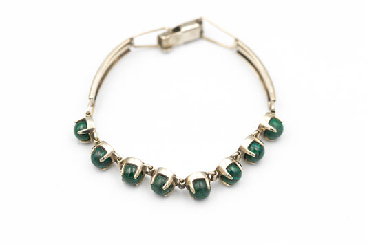 Malachit-Armreif in Vintage-Moderniststil