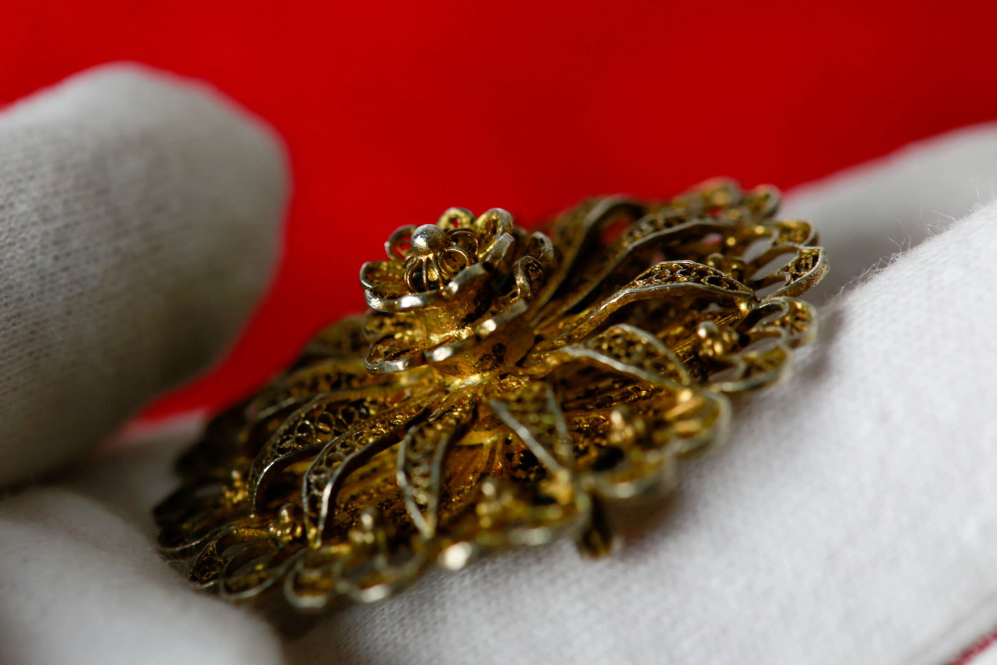 Feine Filigran-Schmuck Jugendstil-Brosche